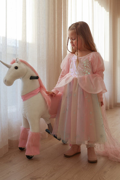 Fairyfloss Rainbow Princess Party Dress Long Sleeve & cape