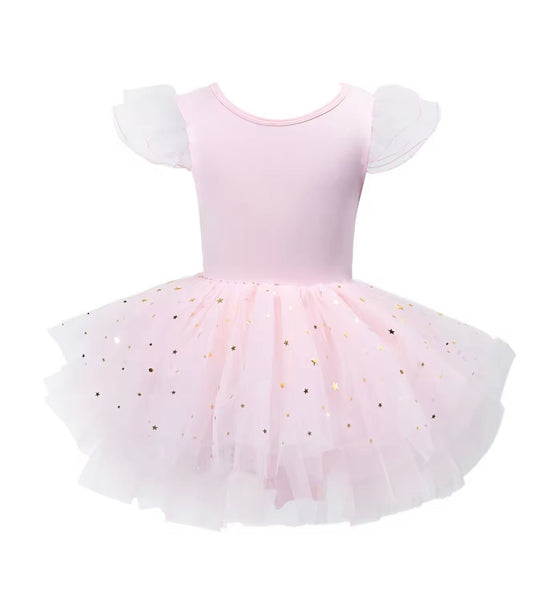Ballerina Shimmer Tulle Tutu Leotard - Pink