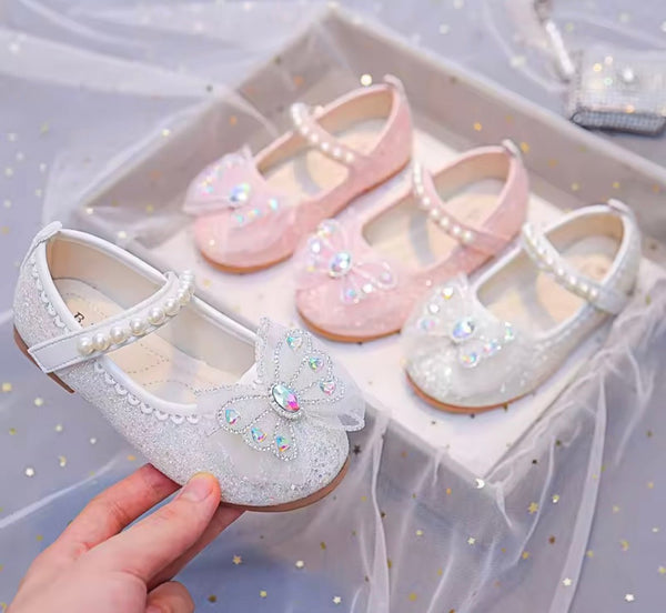 New Butterfly Sparkle Pearl Princess Birthday Girl Mary Jane Shoe