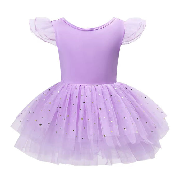 Ballerina Shimmer Tulle Tutu Leotard - Purple