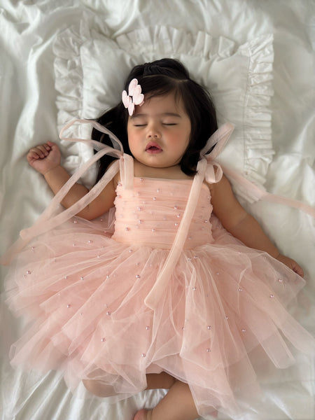 Kids little girls Ballerina Pearl Tulle Tutu Dress - Pink  (limited edition)
