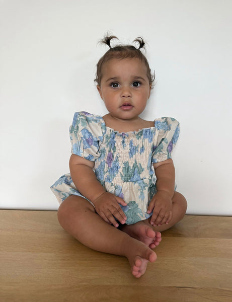 Baby Girls French Flora Puff Romper