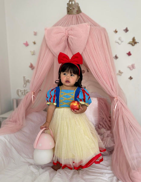 Classic Snow White Princess Birthday Party Dress & Headband
