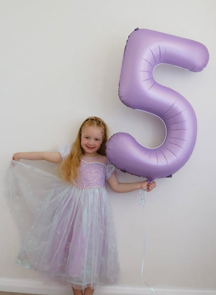 Purple Shimmer Princess Party Dress Costume with cape
