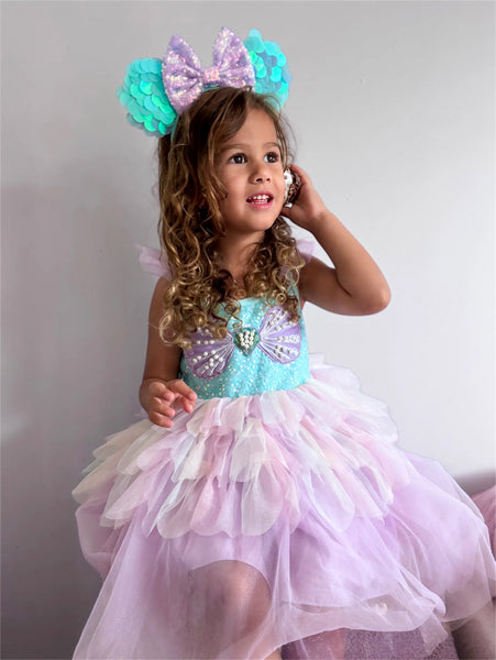 Rainbow Mermaid Luxe Princess Birthday Party Dress