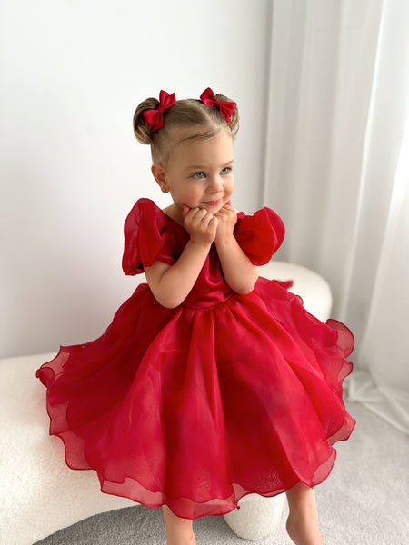 Kids little girls Red Luxe Dress
