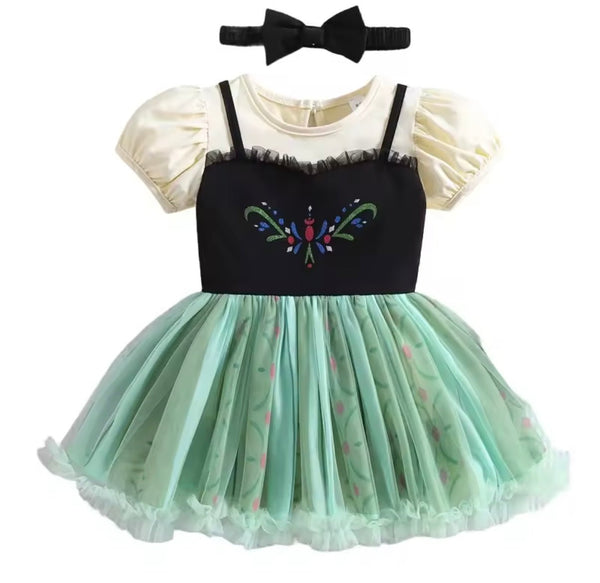 Baby Girls Anna Princess Tutu Tulle Romper with bow