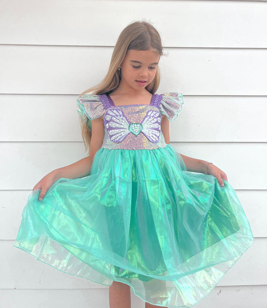 Wonderland Mermaid Princess Birthday Party Dress - Green