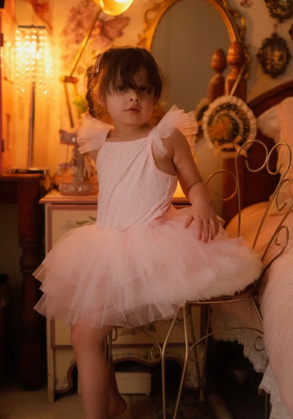 Luxe Ballerina Sparkle Tulle Tutu Leotard - Pink