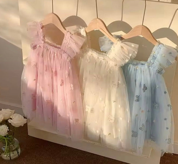 Whimsical Butterfly Fairy Tulle Birthday Dress - Ivory