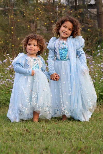 Snow Sparkle Elsa Princess Long Sleeve Dress Costume & Cape
