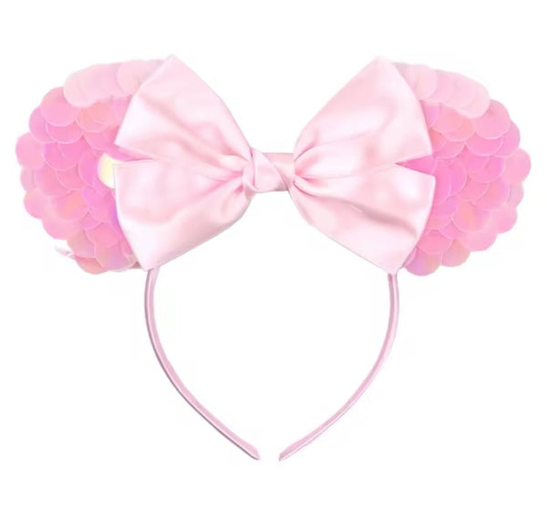 Princess Bow Animal Ears Headband - Pink