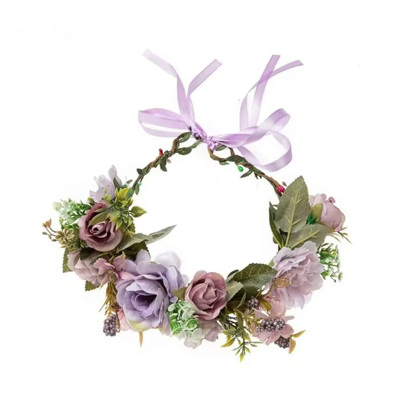 Enchanted Princess Birthday Flower Crown - Purple