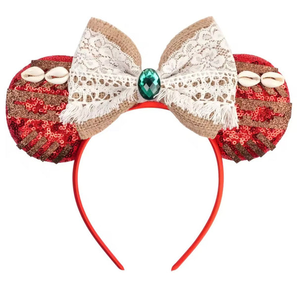 NEW Moana Princess Sequins Bow Ears Headband 🌺