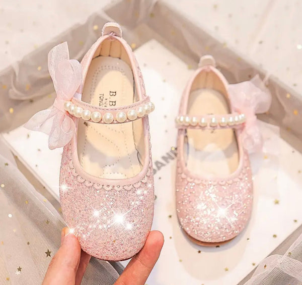 Little Bow Pink Pearl Princess Birthday Girl Mary Jane Shoe