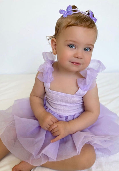 Little girl Mirabelle Tutu Birthday Party Dress - Lilac
