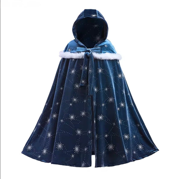 Kids little girls Snowflake Cosplay Cloak Cape