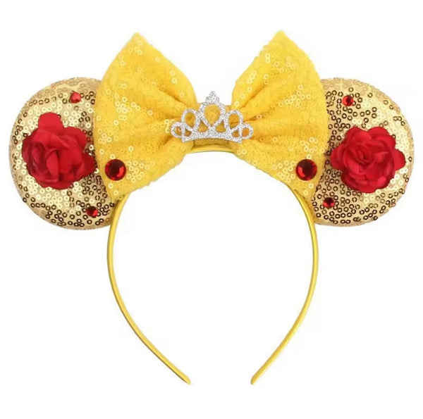 NEW Belle Princess Sequins Bow Animal Ears Headband