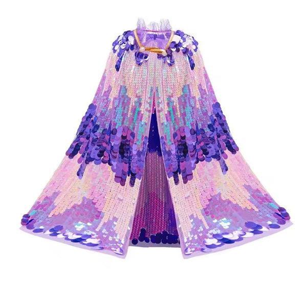 Kids little girl Mermaid Kids Cape - Lilac/Purple