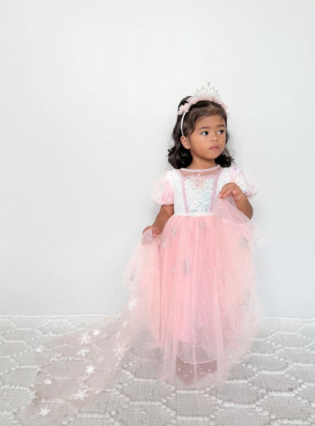 Pink Fairyfloss Princess Birthday Party Dress with cape - Aurora