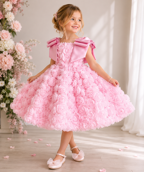 Ophelia Bloom Flower Girl Dress - Pink