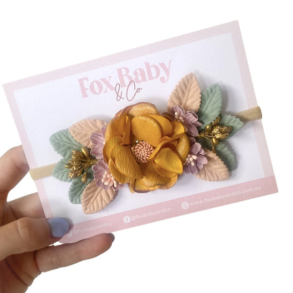 Mustard Floral Baby Headband